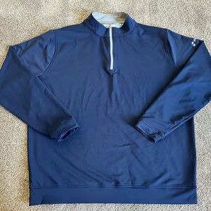 Peter Millar Perth Pullover Mens XL Blue 1/4 Zip Crown Performance Stretch Golf